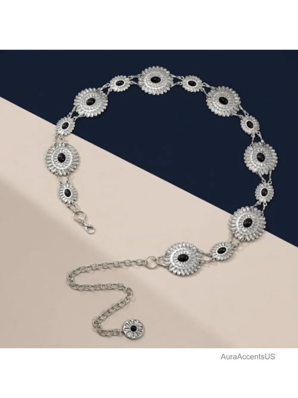 Western Concho Chain Waist Belt for Cowgirl Country Concert Dresses